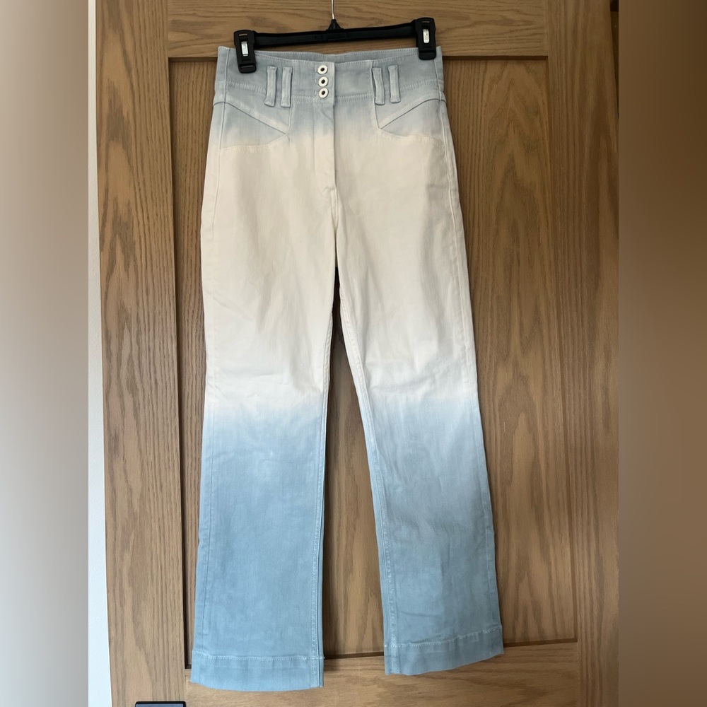 Anthropologie High-Rise Dip-Dyed Slim Jeans – Blue Motif – Size 27